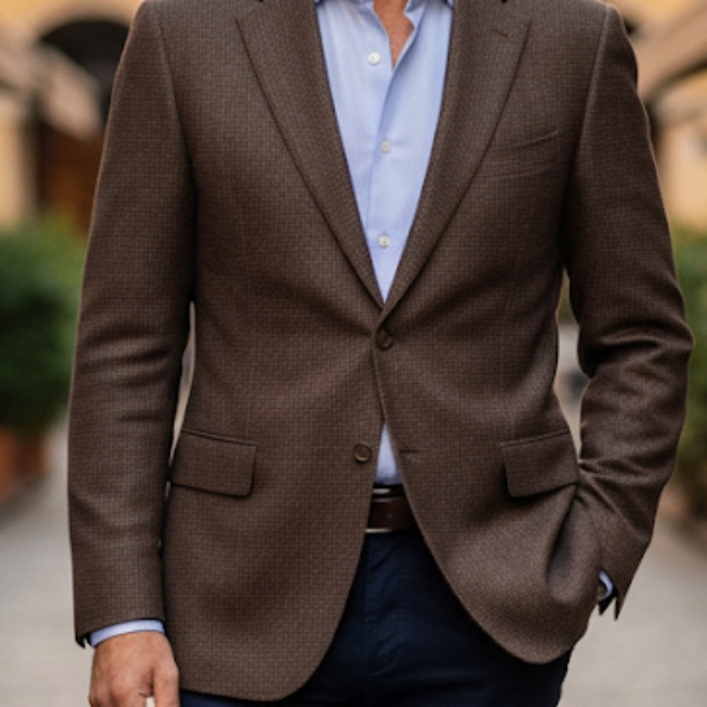 Evan Picone Men's Brown Single breasted Sport Jacket - 44 S (Gently Worn)